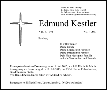 Anzeige von Edmund Kestler von MGO