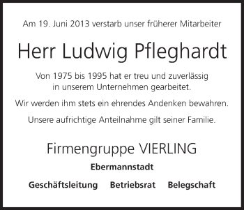 Anzeige von Ludwig Pfleghardt von MGO