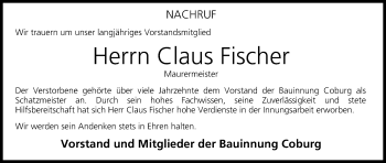 Anzeige von Claus Fischer von MGO