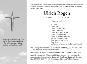 Anzeige von Ulrich Rogen von MGO