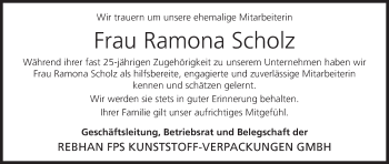 Anzeige von Ramona Scholz von MGO