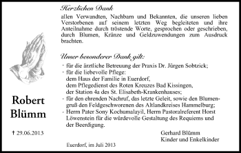 Anzeige von Robert Blümm von MGO