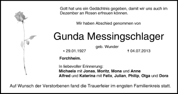 Anzeige von Gunda Messingschlager von MGO