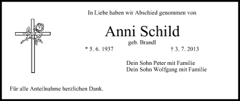 Anzeige von Anni Schild von MGO