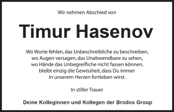 Anzeige von Timur Hasenov von MGO