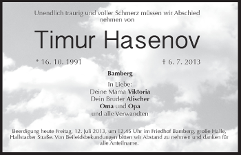 Anzeige von Timur Hasenov von MGO