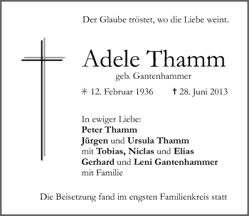 Anzeige von Adele Thamm von MGO