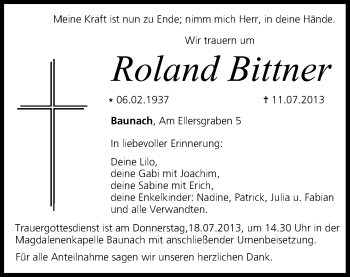 Anzeige von Roland Bittner von MGO