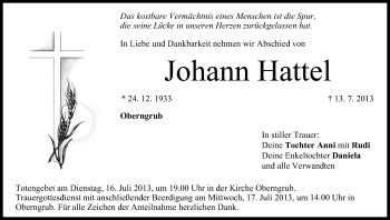 Anzeige von Johann Hattel von MGO