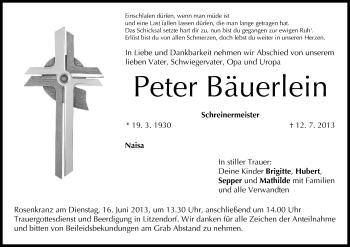 Anzeige von Peter Bäuerlein von MGO