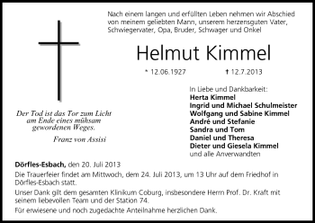 Anzeige von Helmut Kimmel von MGO