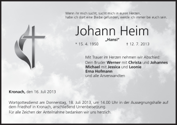 Anzeige von Johann Heim von MGO