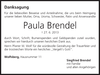 Anzeige von Paula Brendel von MGO