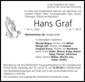 Anzeige von Hans Graf von MGO