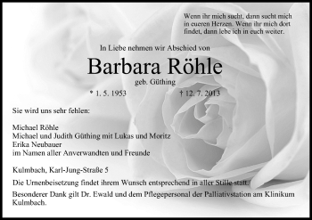 Anzeige von Barbara Röhle von MGO