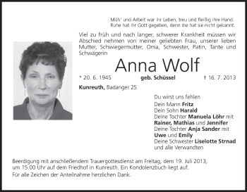 Anzeige von Anna Wolf von MGO