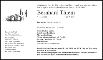 Anzeige von Bernhard Thiem von MGO