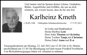 Anzeige von Karlheinz Kmeth von MGO