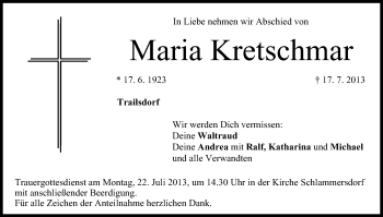 Anzeige von Maria Kretschmar von MGO