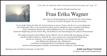 Anzeige von Erika Wagner von MGO