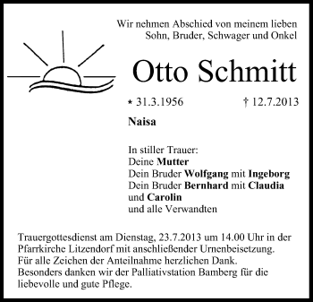 Anzeige von Otto Schmitt von MGO