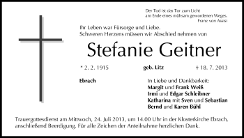Anzeige von Stefanie Geitner von MGO