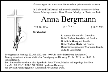 Anzeige von Anna Bergmann von MGO