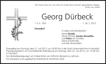 Anzeige von Georg Dürbeck von MGO