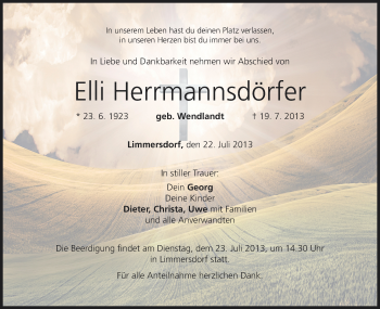 Anzeige von Elli Herrmannsdörfer von MGO