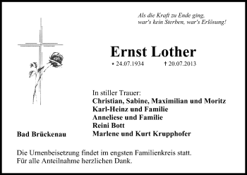 Anzeige von Ernst Lother von MGO