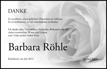 Anzeige von Barbara Röhle von MGO
