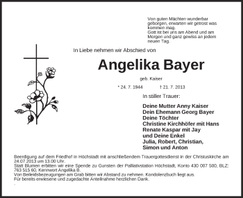 Anzeige von Angelika Bayer von MGO