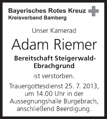 Anzeige von Adam Riemer von MGO