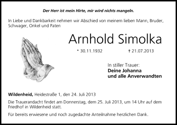 Anzeige von Arnhold Simolka von MGO