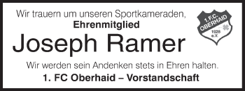 Anzeige von Joseph Ramer von MGO