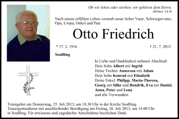 Anzeige von Otto Friedrich von MGO