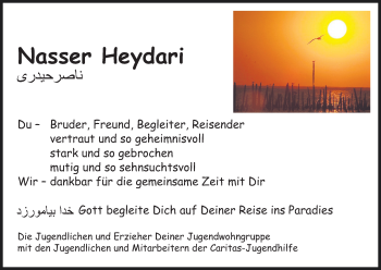 Anzeige von Nasser Heydari von MGO