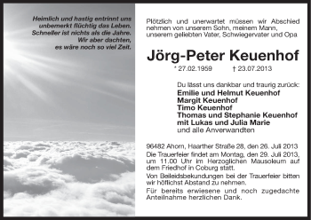 Anzeige von Jörg-Peter Keuenhof von MGO