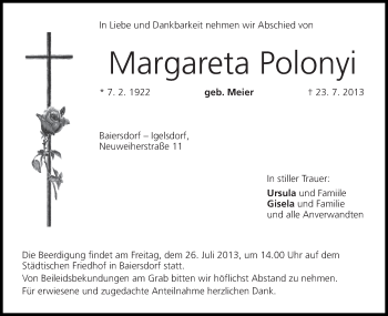 Anzeige von Margareta Polonyi von MGO