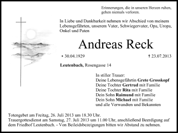 Anzeige von Andreas Reck von MGO