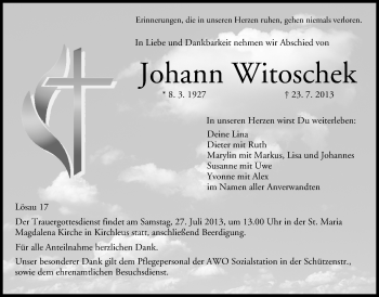 Anzeige von Johann Witoschek von MGO