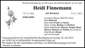 Anzeige von Heidi Finnemann von MGO