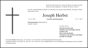 Anzeige von Joseph Herbst von MGO