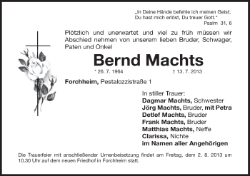 Anzeige von Bernd Machts von MGO