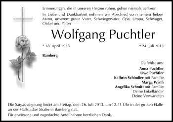 Anzeige von Wolfgang Puchtler von MGO