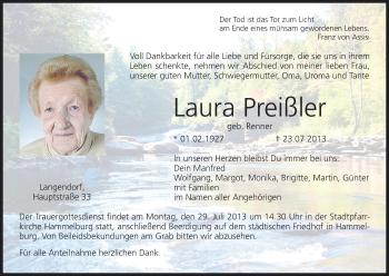 Anzeige von Laura Preißler von MGO