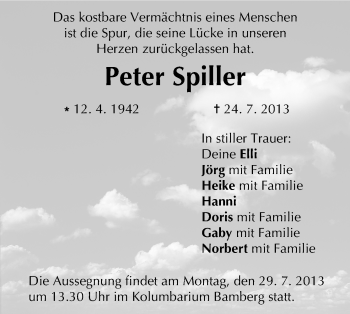 Anzeige von Peter Spiller von MGO