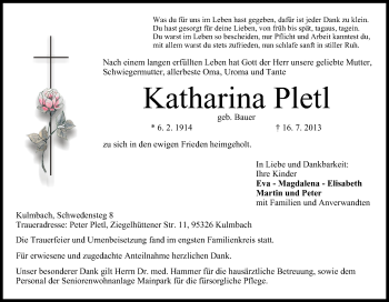 Anzeige von Katharina Pletl von MGO