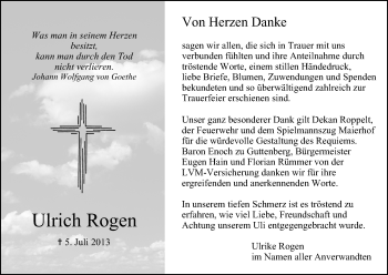 Anzeige von Ulrich Rogen von MGO