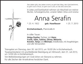 Anzeige von Anna Serafin von MGO